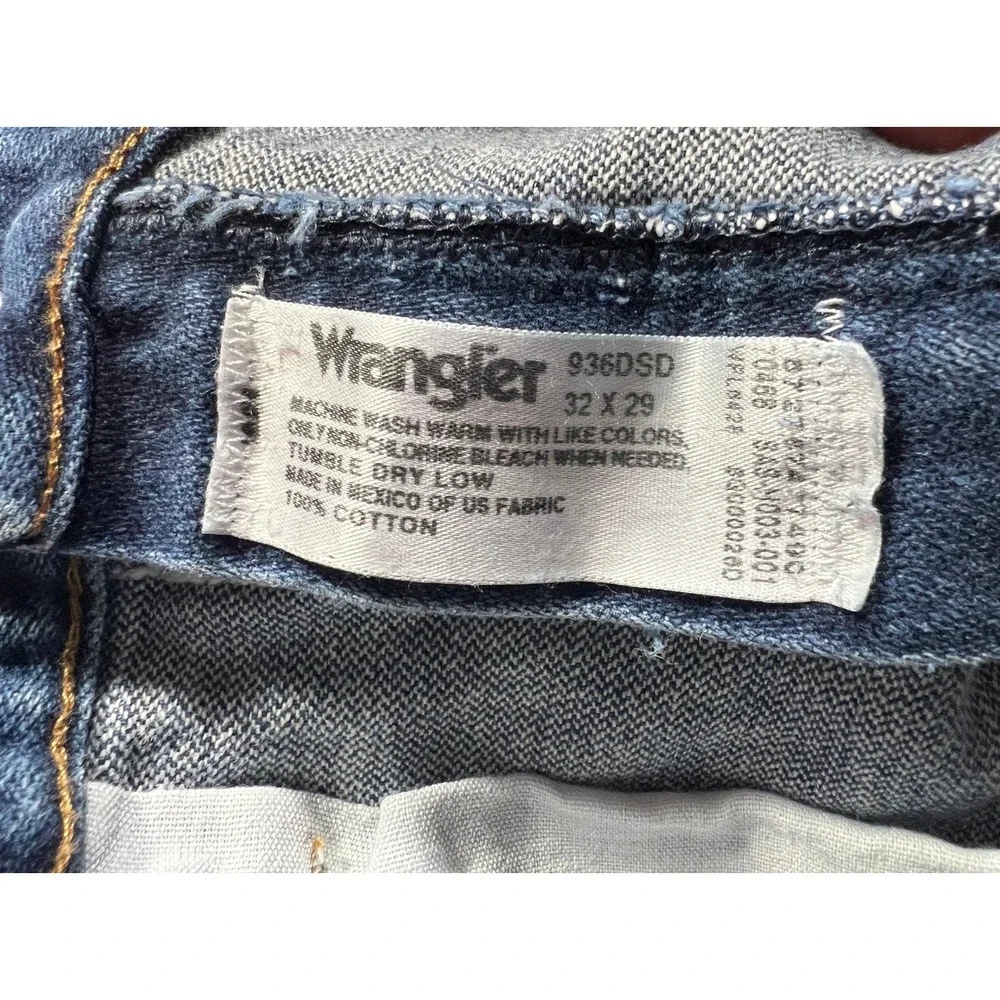 Vintage Wrangler 936DSD Slim Fit Cowboy Cut Jeans Mens 32x29 Dark Wash Indigo